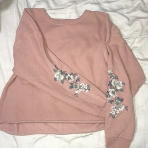 Amber Crombie and Fitch pastel embroidered sweater
